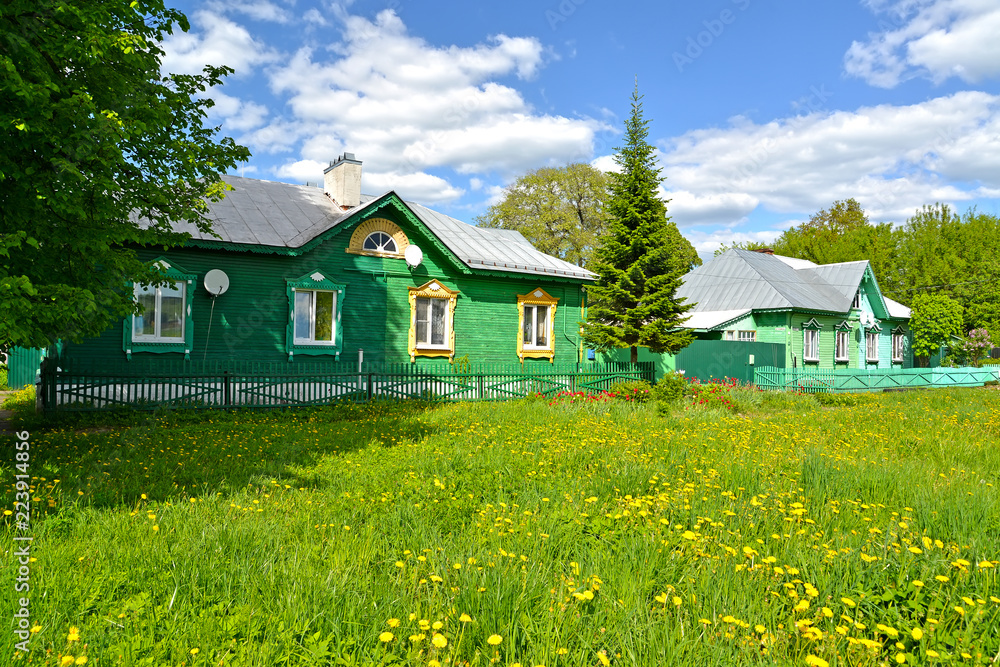 Old wooden housing estate. Uglich, Yaroslavl region Old wooden housing estate. Uglich, Yaroslavl region