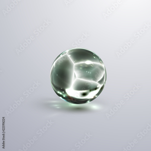 Cracked transparent crystal sphere.