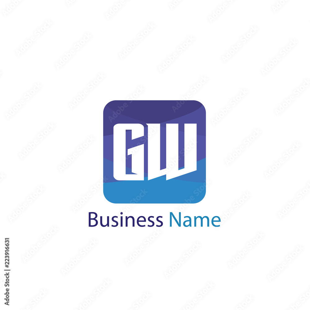 Fototapeta premium Initial Letter GW Logo Template Design