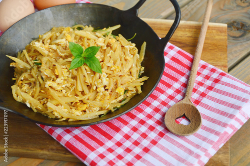 stir-fried Bamboo shoot  with eggs. 
Bamboo menu for children.
