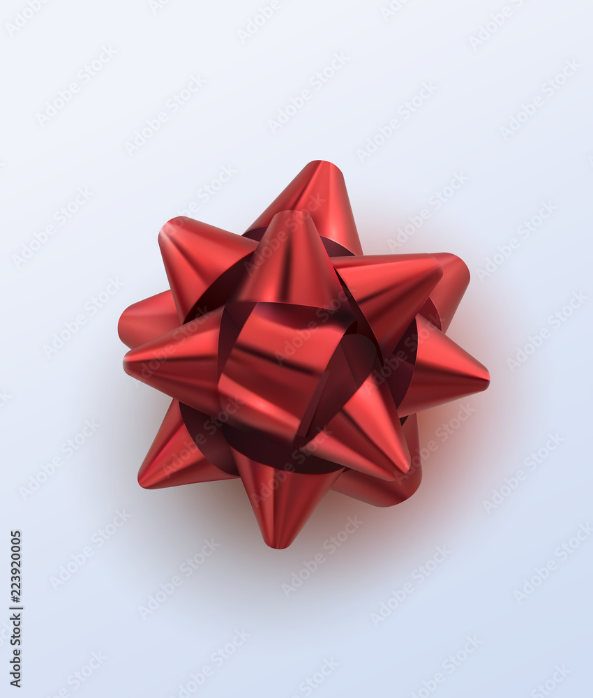 Red bow. Realistic vector illustration. Red bow. Realistic vector illustration.