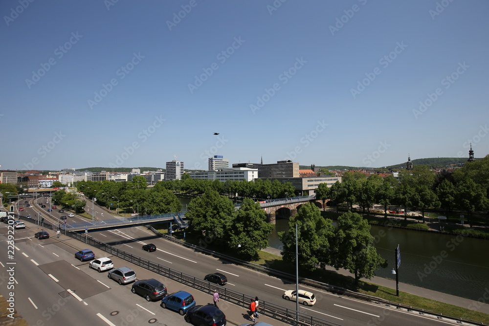 View of Saarbruecken city, the capital city of the Saarland in Germany