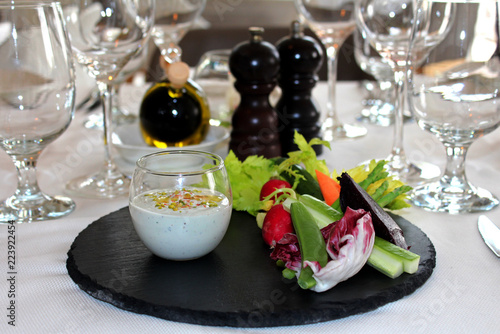 crudites with blue cheese dipping photo