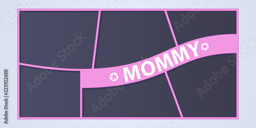 Collage of photo frames vector illustration, background