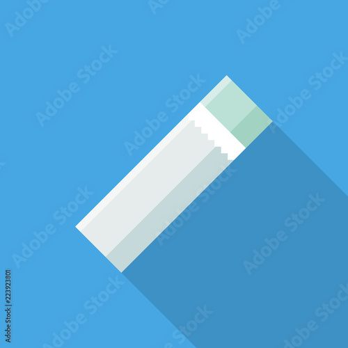 Gum flat icon isolated on blue background. Simple Bubble gum sign symbol in flat style. Vector illustration for web and mobile design.