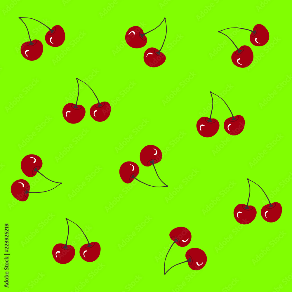 Sweet cherries on a green background
Sweet cherries on a green background