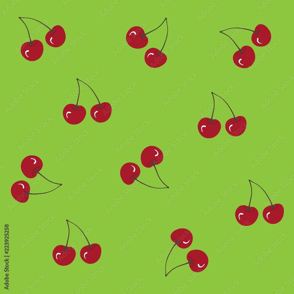Sweet cherries on a green background
Sweet cherries on a green background