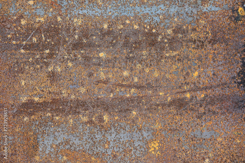 The texture is metallic. Industrial background from an old rusty