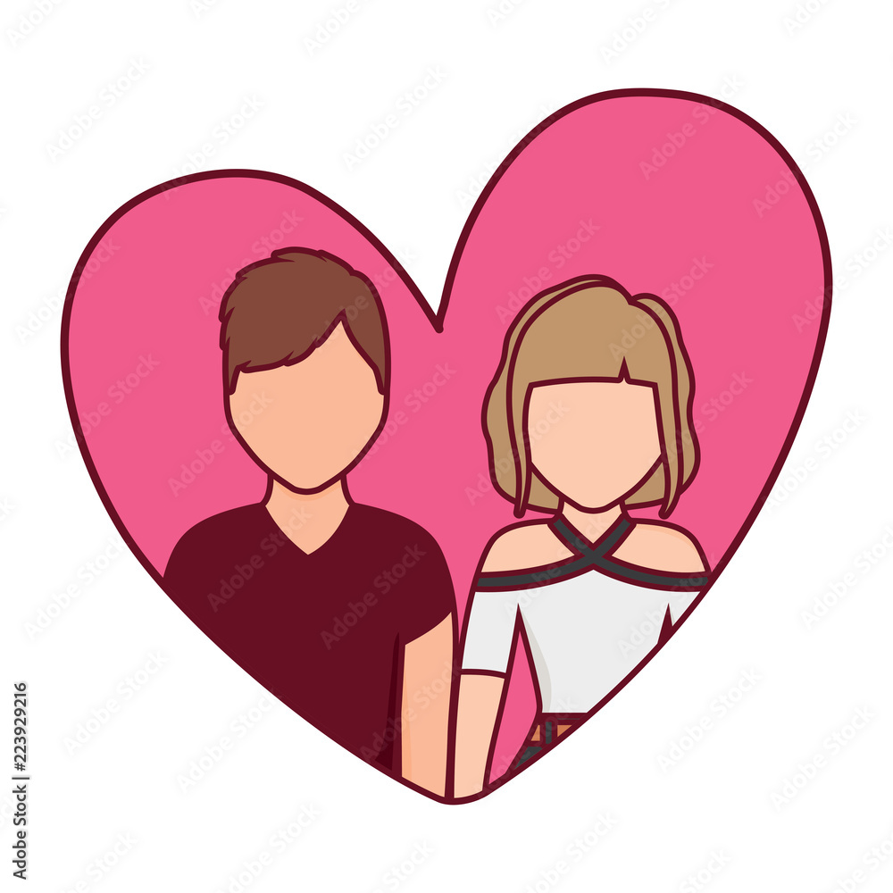 heart with couple design heart with couple design