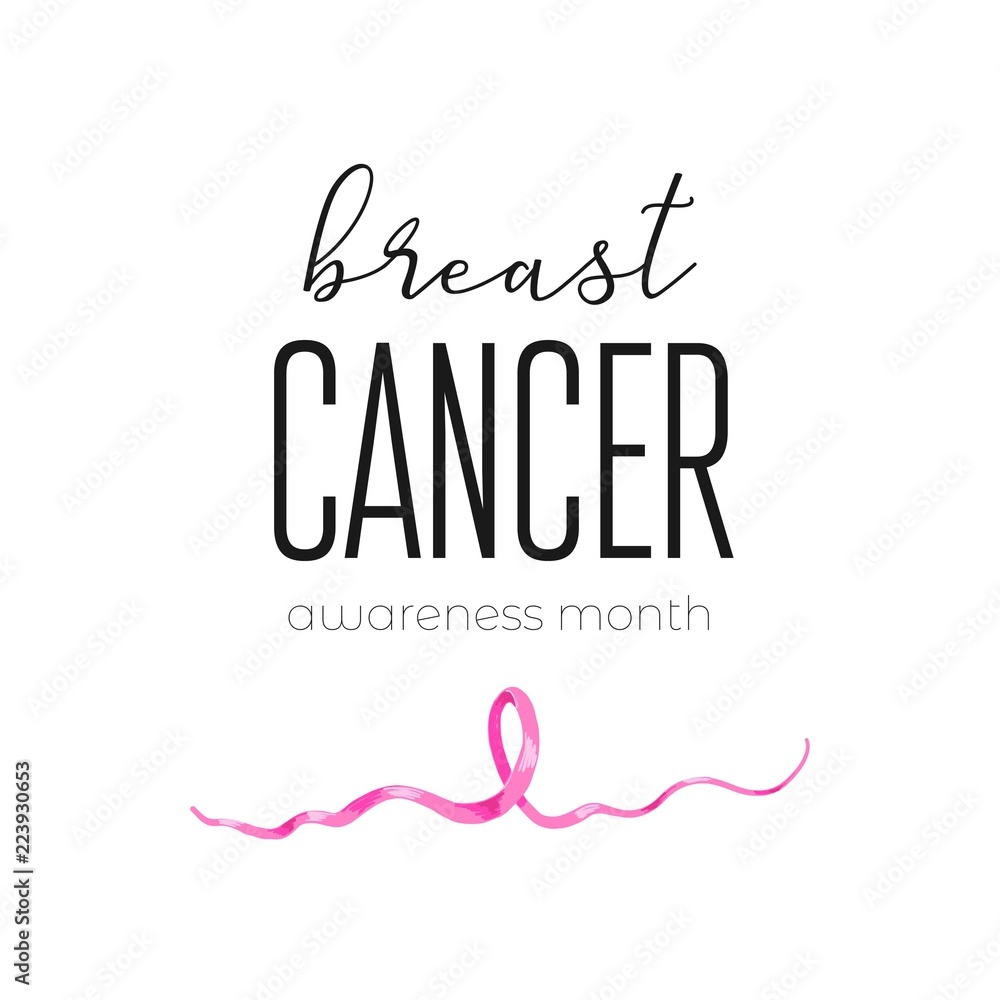 October is Cancer Awareness Month. Symbol of Breast Cancer Awareness. Pink Ribbon.