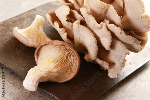preparing fresh oyster mushrooms