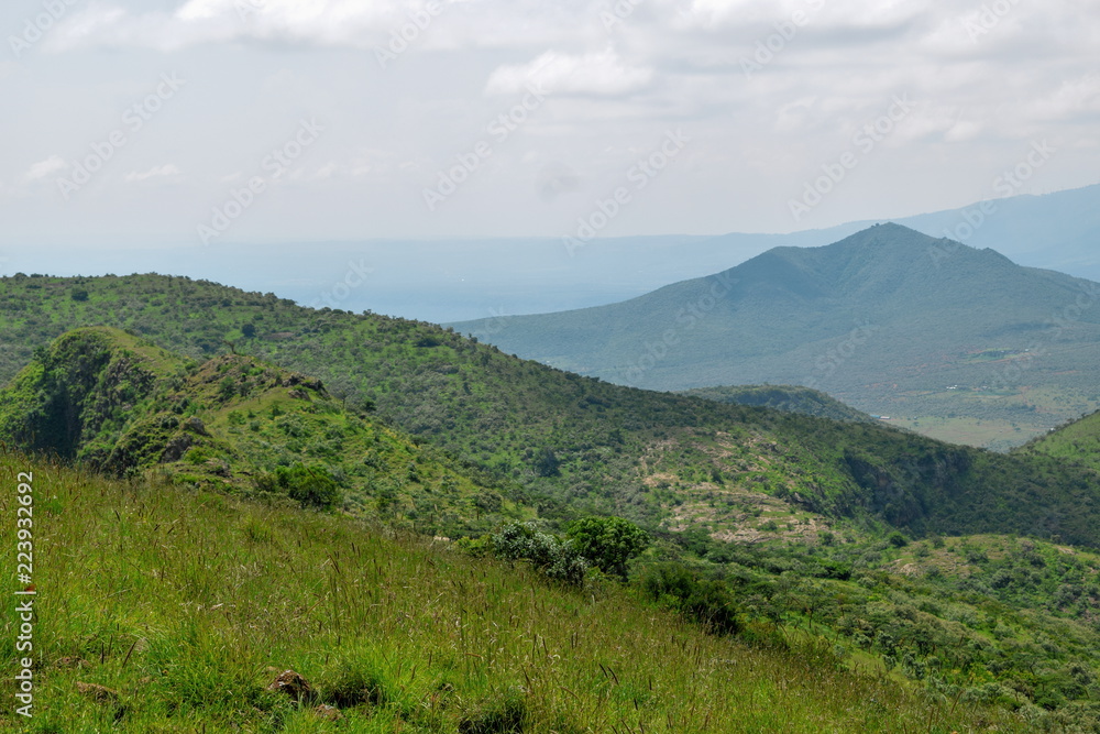 Obraz premium Panorama of mountains, Mount Ole Sekut, Kenya