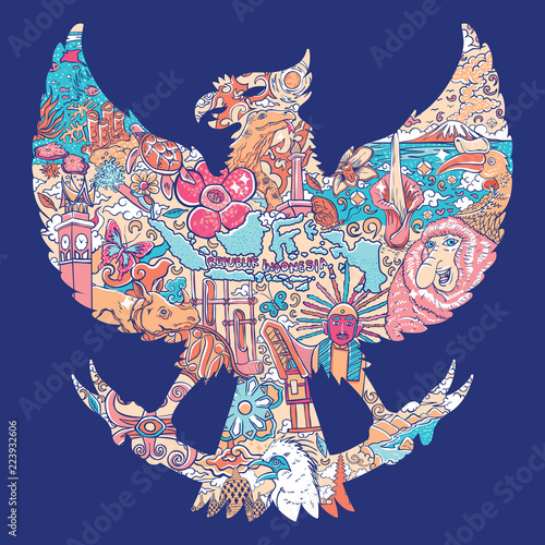 beautiful indonesia in garuda silhouete