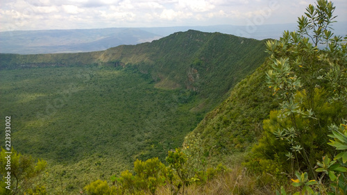 The volcanic crater on Mount Longonot, Kenya photo