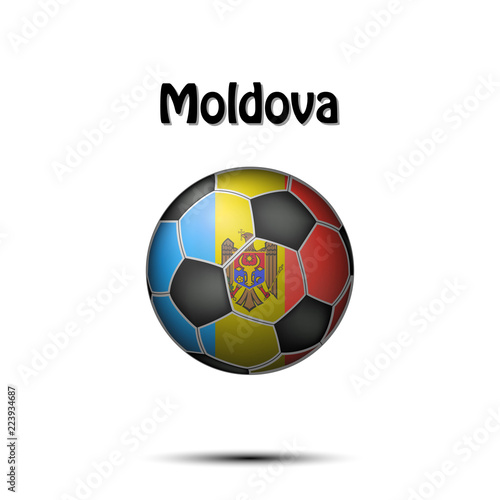 Flag of Moldova in the form of a soccer ball