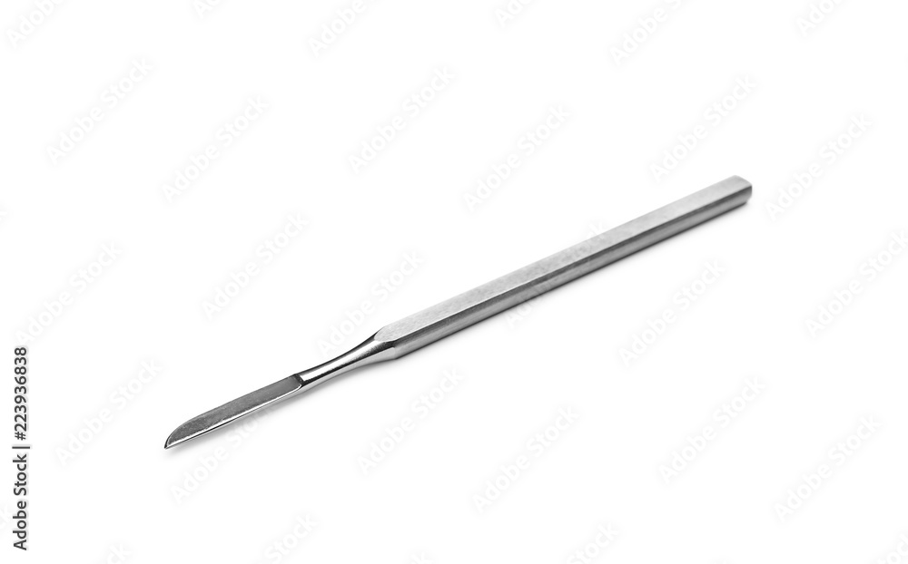 Surgical scalpel on white background. Medical tool Surgical scalpel on white background. Medical tool