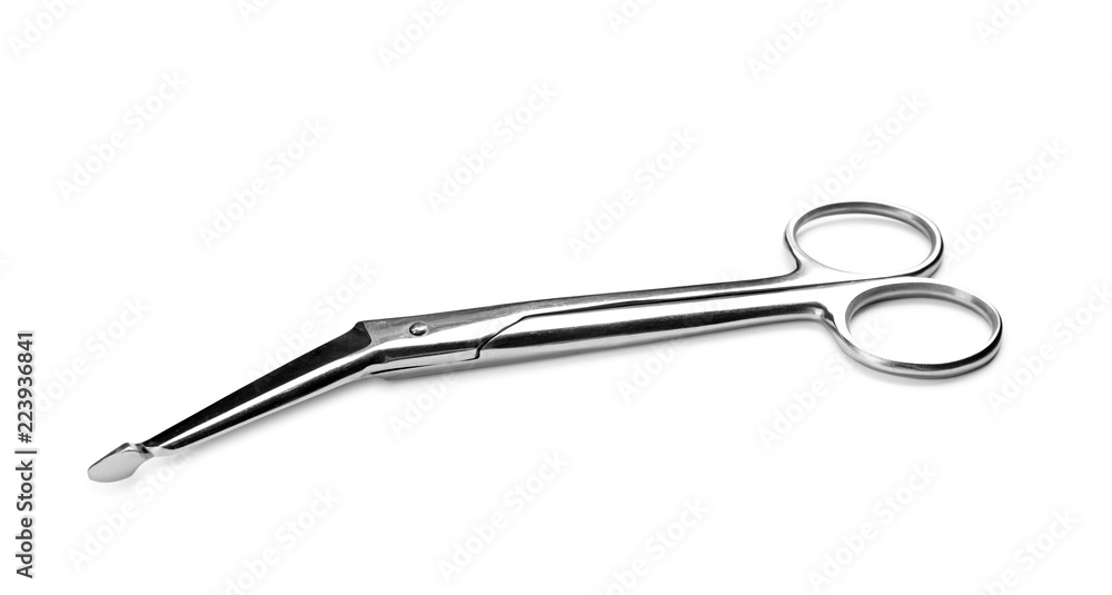 Bandage scissors on white background. Medical tool Bandage scissors on white background. Medical tool