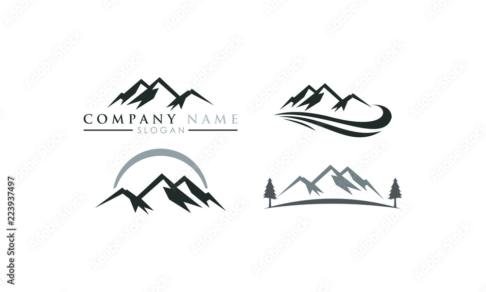 Fototapeta premium logo góry zestaw szablonu