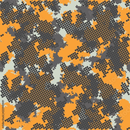 Color clouds seamless pattern vector seamless fashion camo design. Trendy camouflage fabric pattern.
