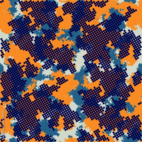 Color clouds seamless pattern vector seamless fashion camo design. Trendy camouflage fabric pattern.
