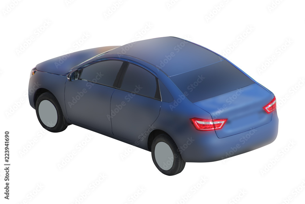 Car icon blue color , auto isolated, automobile front view, Race car icon, cartoon style, with clipping path