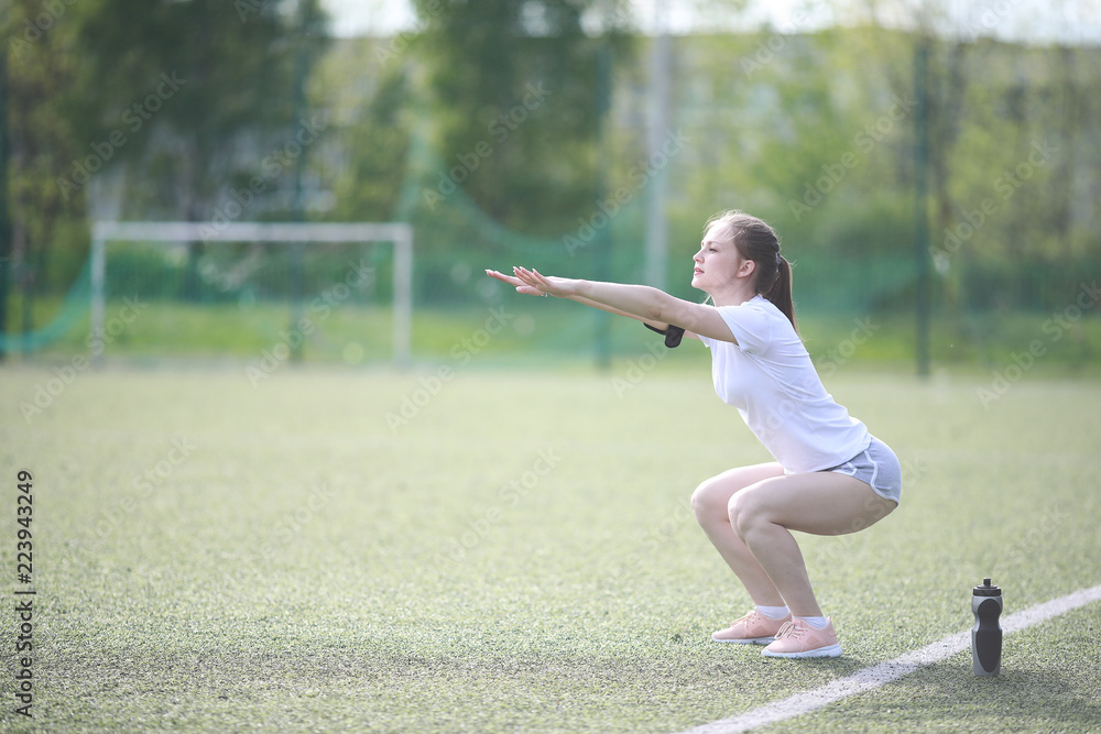 Girl and sport lifestyle doing exercises Girl and sport lifestyle doing exercises