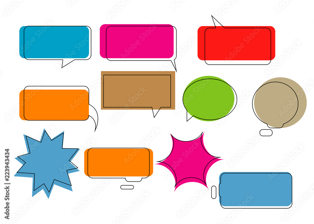 collection of bubble talk quote box template vector collection of bubble talk quote box template vector