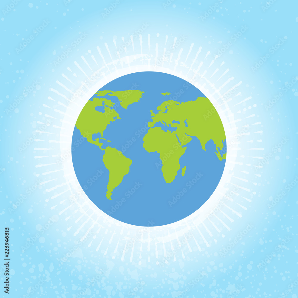 Fototapeta premium Globe orb round hemisphere shape isolated on white. Earth network science study concept. Vector.