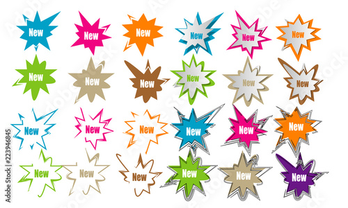collection of star sticker label design icon stamp illustration vector