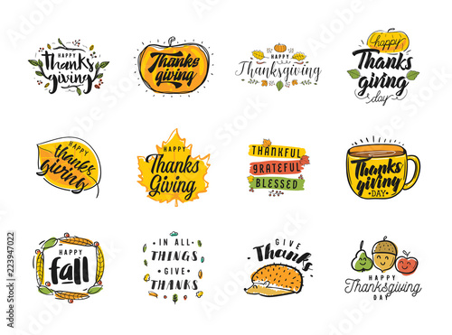 Happy Thanksgiving day typography.