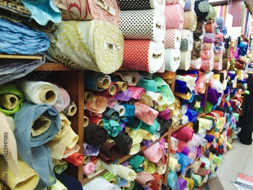 Various colorful fabrics