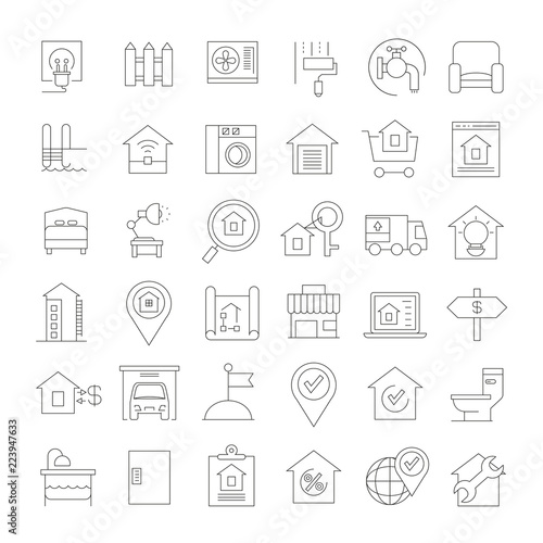 real estate outline icons