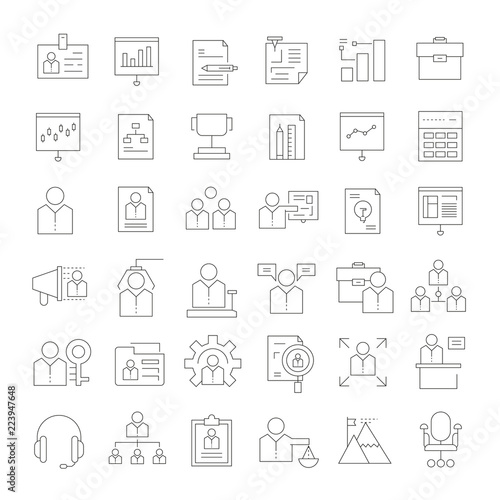 office and business icons, outline icons