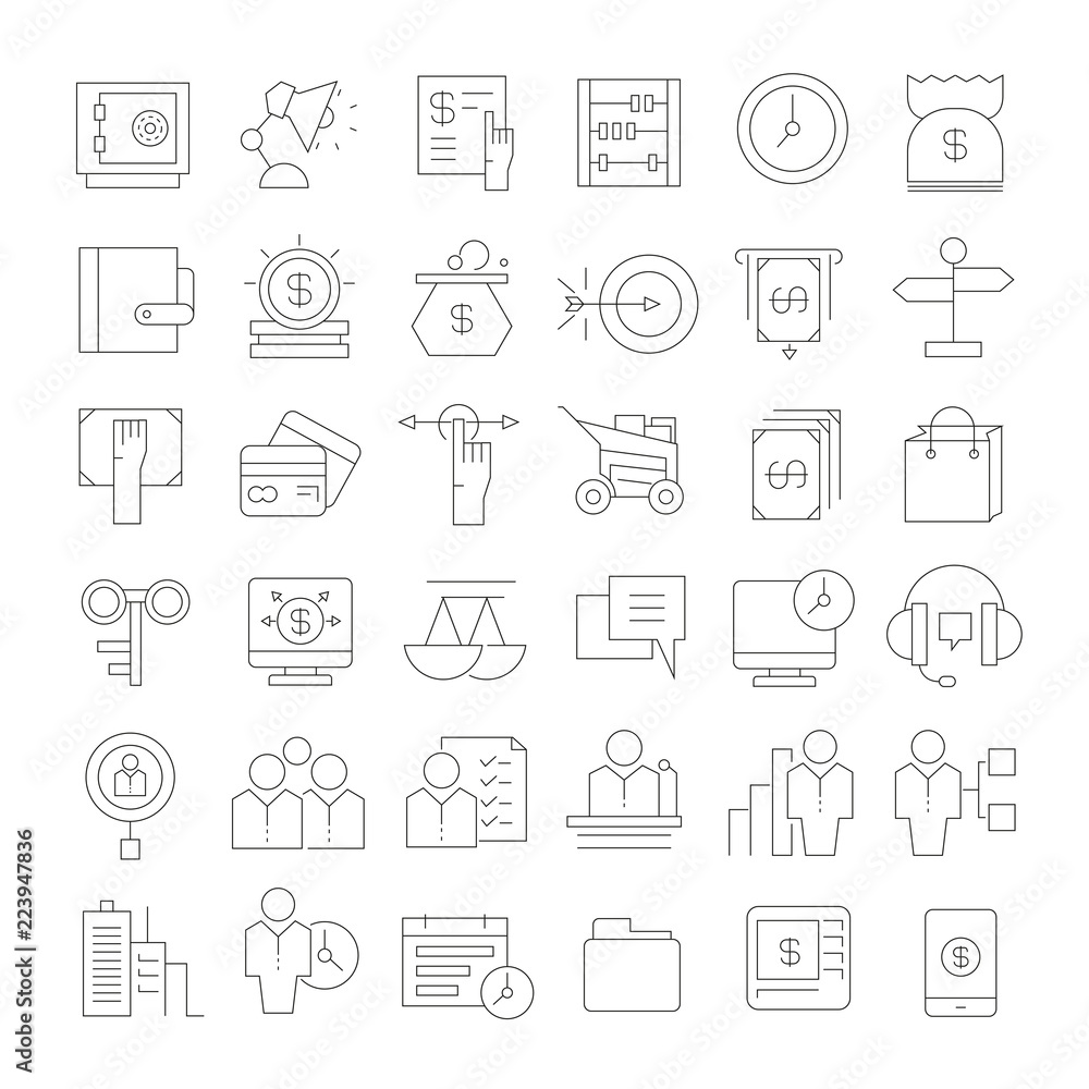 business and finance icons, outline icons business and finance icons, outline icons