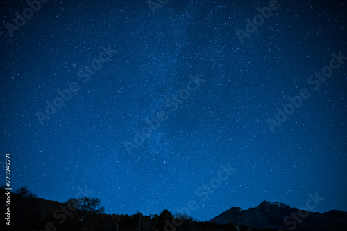 It is the scenery of the star. I shot at the ski resort in Nagano prefecture of Japan.