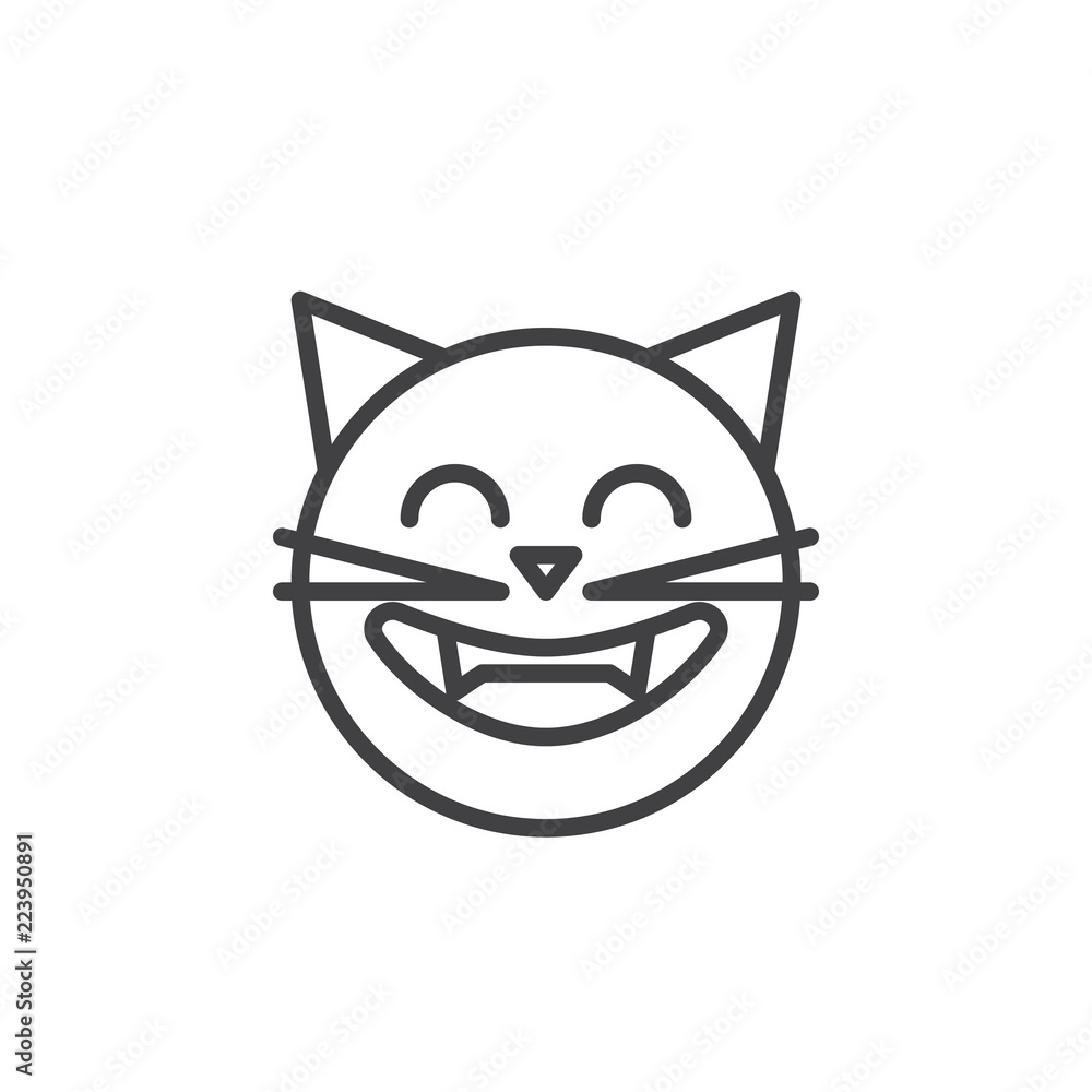 Cats Face Outline Icons Graphic by larsonline · Creative Fabrica