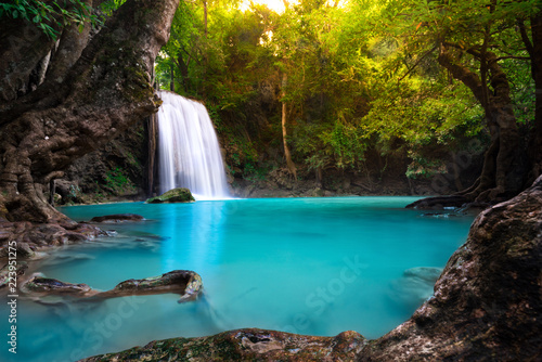 Erawan Waterfall in Thailand is locate in Kanchanaburi Provience. This waterfall is in Erawan national park