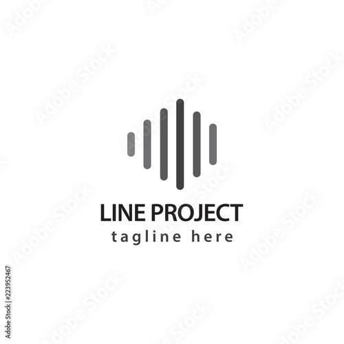 Line Project Logo Vector Template Design Illustration
