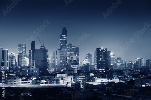 Bangkok city and business financial center of Thailand at night