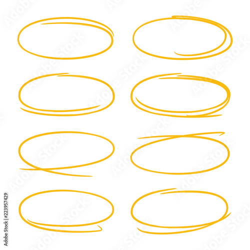 yellow hand drawn circle highlighters