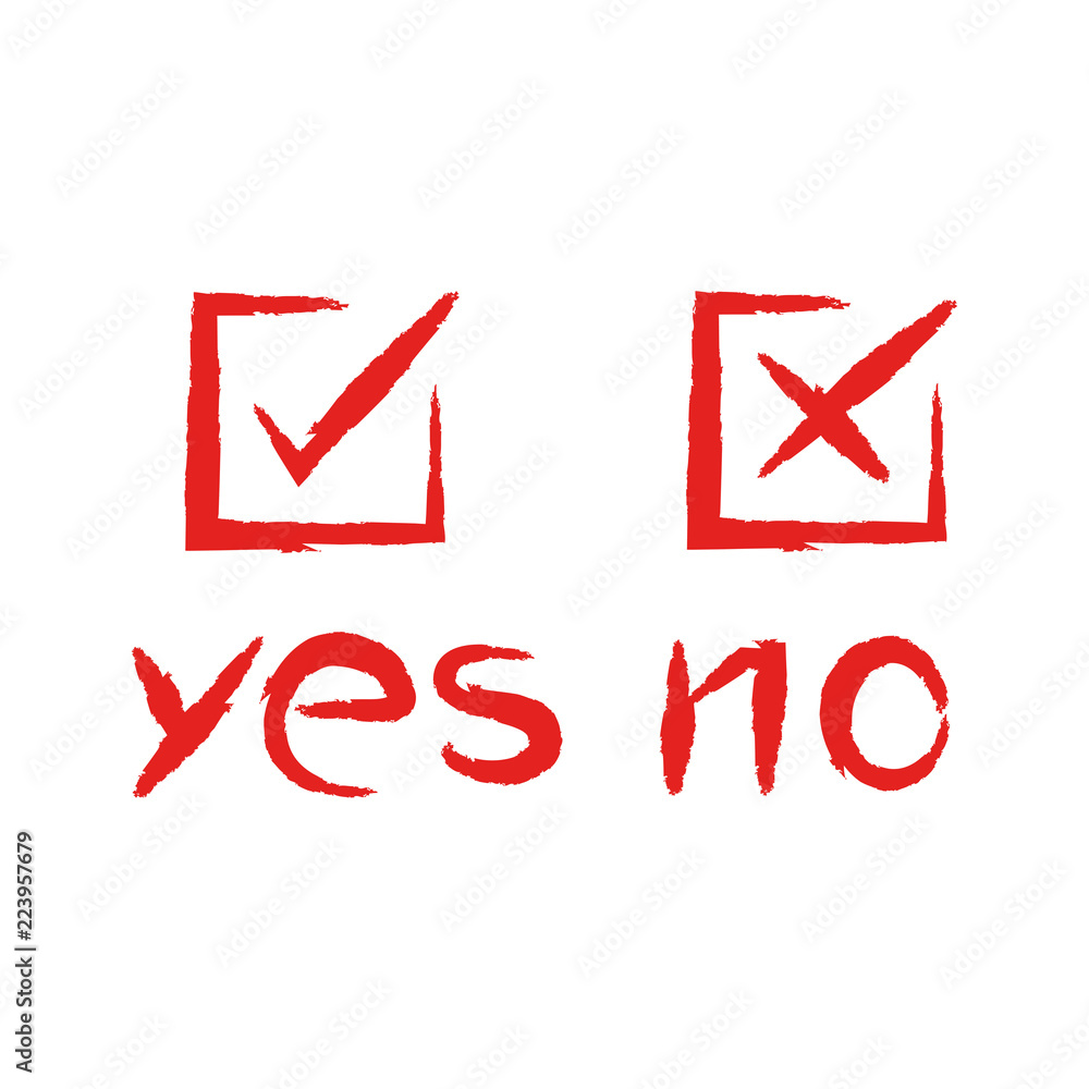 check mark for vote yes or no check mark for vote yes or no