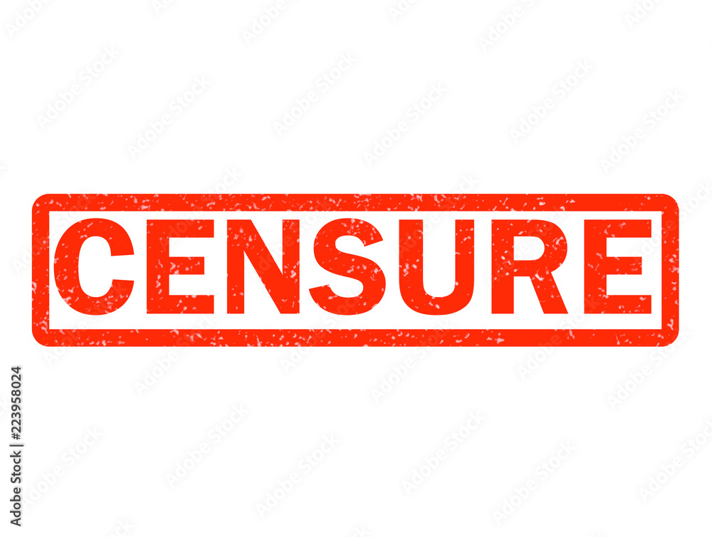 censure red rubber stamp on white background. censure stamp sign.  text for censure stamp.