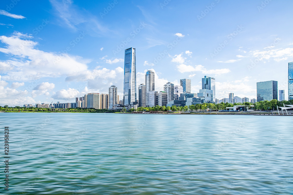 Obraz premium Shenzhen Bay Houhai CBD Building Group Skyline