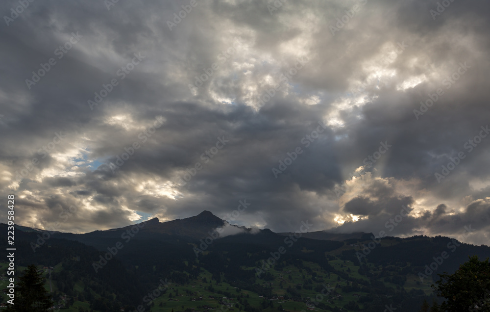 cloudy sky at sunset on mountain cloudy sky at sunset on mountain