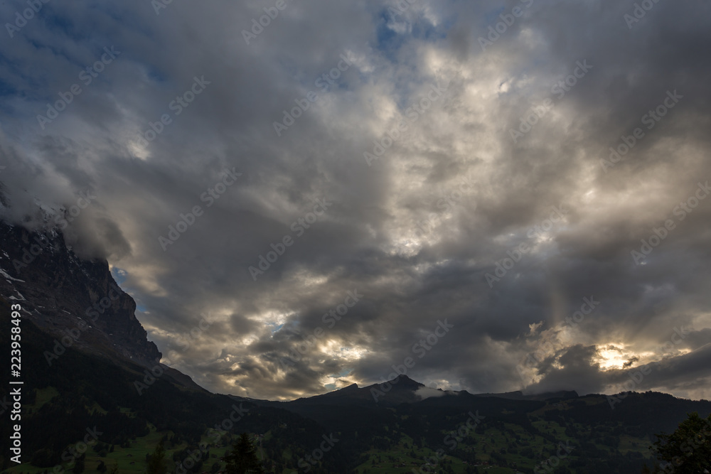 cloudy sky at sunset on mountain cloudy sky at sunset on mountain
