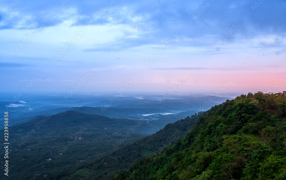 Kerala Nature Beauty, shot from palakkayam thattu kannur kerala india, beautiful mountain with blue sky