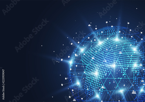 Global network connection. World map point and line composition concept of global business. Vector Illustration