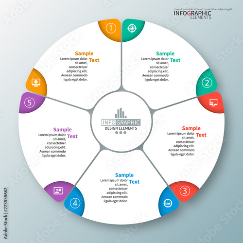 Abstract 3D Paper Infographics. Business template .Vector illustration