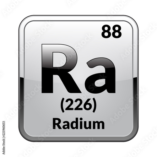 The periodic table element Radium. Vector illustration