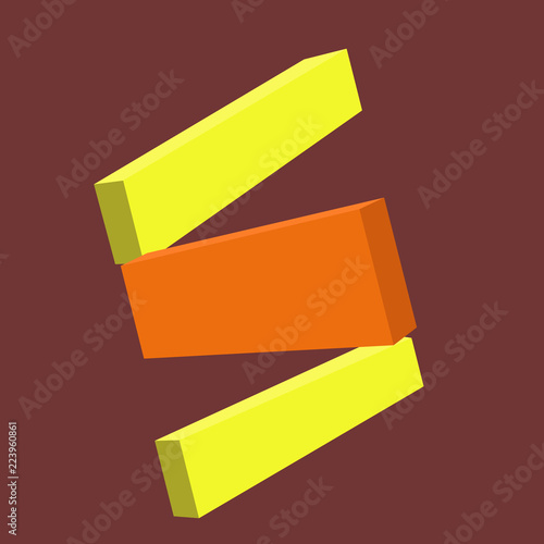 Flat design Vector Illustration Empty esp template copy text for Ad, promotion, poster, flyer, web banner, article. Rectangular Dimensional Plank Board Color Wood Slab with Connecting corners